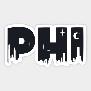 Phi Cityscape Letters Sticker